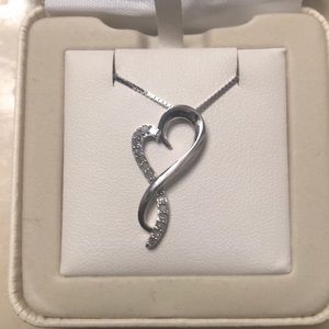 Two Hearts Forever One Sterling Silver Necklace